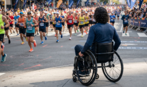 La différence entre rouler en chaise et courir, non, ce n'est pas pareil !