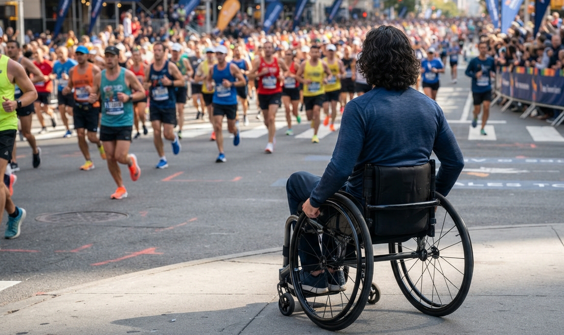 La différence entre rouler en chaise et courir, non, ce n'est pas pareil !